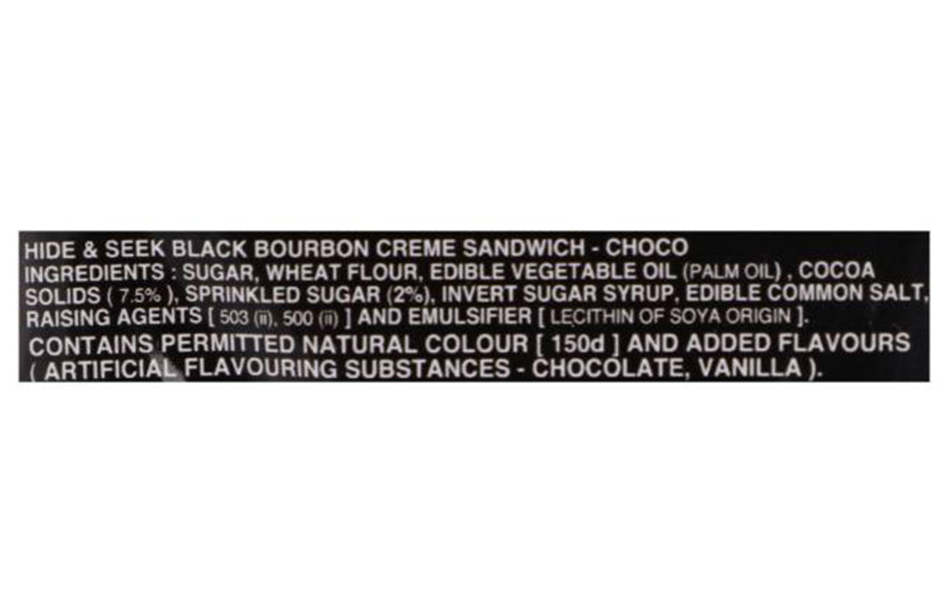 Parle Platina Hide & Seek Black Bourbon Choco Creme Sandwich   Pack  100 grams